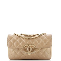 CC Chic Double Flap Bag Quilted Lambskin Small