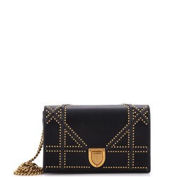 Diorama Wallet on Chain Studded Leather