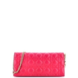 Lady Dior Convertible Chain Clutch Cannage Quilt Leather Long