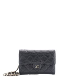 Classic Flap Wallet Crossbody Bag Quilted Caviar Mini