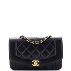 Vintage Diana Flap Bag Quilted Lambskin Small