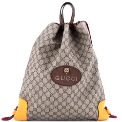 Neo Vintage Drawstring Backpack GG Coated Canvas Large