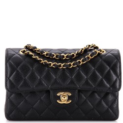 Classic Double Flap Bag Quilted Caviar Small