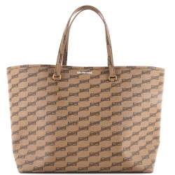 Signature East-West Shopper Tote BB Monogram Coated Canvas Large