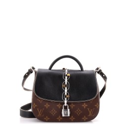 Chain It Handbag Monogram Canvas with Leather PM