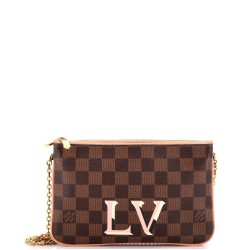 Double Zip Pochette Damier