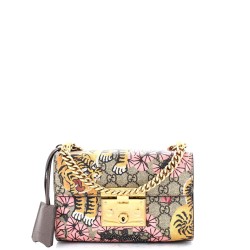 Padlock Shoulder Bag Bengal Print GG Coated Canvas Small