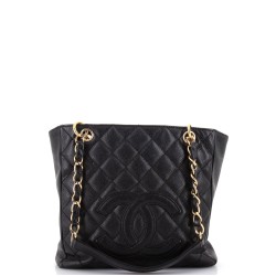 Petite Shopping Tote Quilted Caviar Large