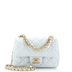 Pearl Twist Square Flap Bag Quilted Shiny Lambskin Mini