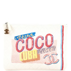Coco Cuba Pouch Quilted Printed Canvas Small