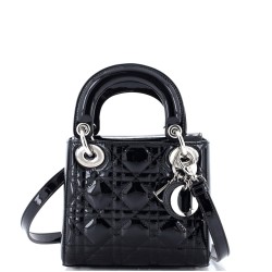 Lady Dior Bag Cannage Quilt Patent Mini