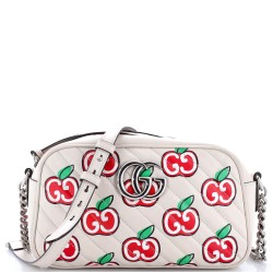 GG Marmont Shoulder Bag Printed Diagonal Quilted Leather Small
