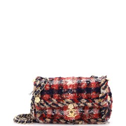 Charms Classic Single Flap Bag Braided Quilted Tweed Mini