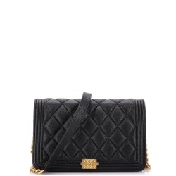 Boy Wallet on Chain Quilted Caviar