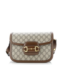 Horsebit 1955 Shoulder Bag GG Coated Canvas with Leather Small