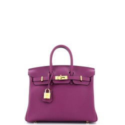 Birkin Handbag Anemone Swift with Gold Hardware 25