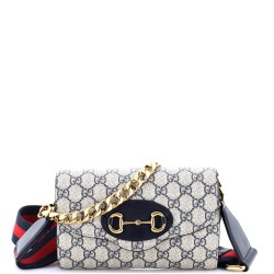 Horsebit 1955 Curved Flap Shoulder Bag GG Coated Canvas Mini