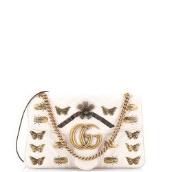 GG Marmont Flap Bag Embellished Matelasse Leather Medium