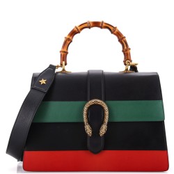 Dionysus Bamboo Top Handle Bag Colorblock Leather Large