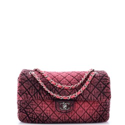 Denimpression Flap Bag Quilted Distressed Denim Medium