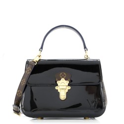 Cherrywood Handbag Vernis with Monogram Canvas PM