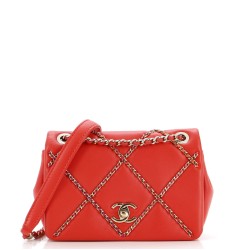 Entwined Chain Flap Bag Quilted Lambskin Small