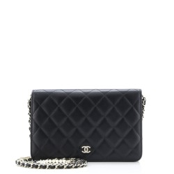 Pearl Strap Wallet on Chain Quilted Lambskin