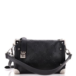 Side Trunk Handbag Debossed Monogram Leather MM