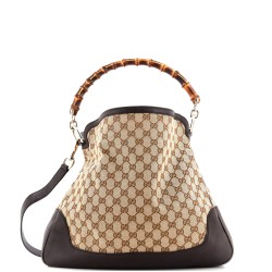 Diana Bamboo Shoulder Bag GG Canvas Medium
