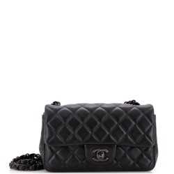 So Black Classic Single Flap Bag Quilted Lambskin Mini