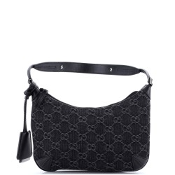 Horsebit Slim Shoulder Bag GG Denim with Leather Small