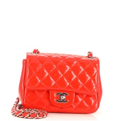 Square Classic Single Flap Bag Quilted Patent Mini