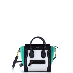 Tricolor Luggage Bag Leather Nano
