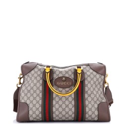 Neo Vintage Web Duffle Bag GG Coated Canvas Medium