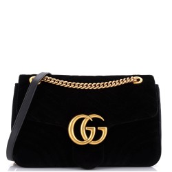 GG Marmont Flap Bag Matelasse Velvet Medium