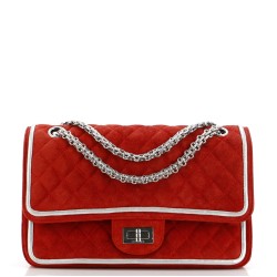 Reissue 2.55 Flap Bag Quilted Suede with Metallic Calfskin 225