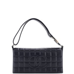 Chocolate Bar CC Flap Bag Quilted Leather East West