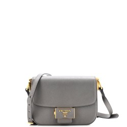 Embleme Flap Bag Saffiano Leather Small