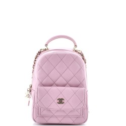 Classic CC Chain Pocket Backpack Quilted Caviar Mini