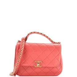 Chain Infinity Top Handle Bag Quilted Lambskin Small