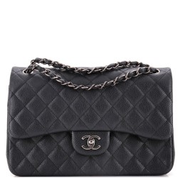 Classic Double Flap Bag Quilted Caviar Jumbo