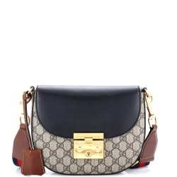 Padlock Saddle Shoulder Bag GG Coated Canvas and Leather Medium