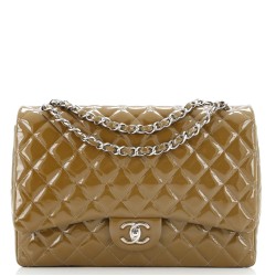 Classic Double Flap Bag Quilted Patent Jumbo