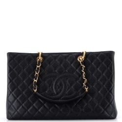 Grand Shopping Tote Quilted Caviar XL