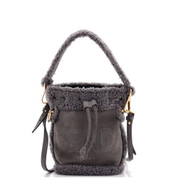 Logo Mon Tresor Bucket Bag Shearling with Nubuck Mini