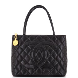 Medallion Tote Quilted Caviar