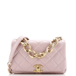 Color Match Flap Bag Quilted Lambskin Mini