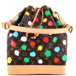 Noe Handbag Yayoi Kusama Painted Dots Monogram Canvas Large