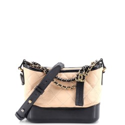 Bicolor Gabrielle Hobo Quilted Aged Calfskin Small