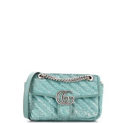 GG Marmont Flap Bag Diagonal Quilted Sequins Mini